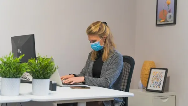 Remote staffing home office setup that replaced the traditional office